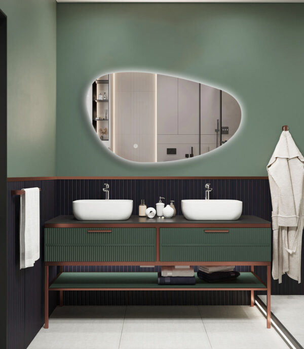NOVA - 60 CM ( Rimless ) Toilette/Badezimmer Spiegel mit Beleuchtung