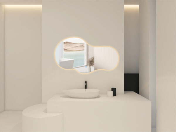 NEBULA - 100 CM ( Rimless ) Toilette/Badezimmer Spiegel mit Beleuchtung - Bild 2