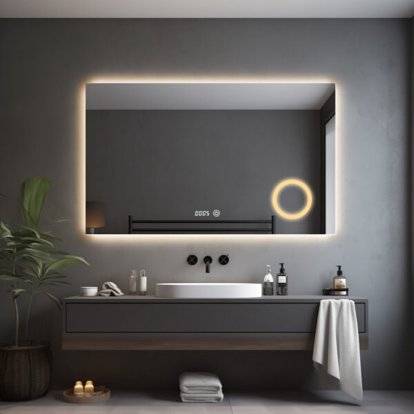 PRIMAR Vierkant 120x80 (RANDLOOS) Badkamerspiegel met verlichting