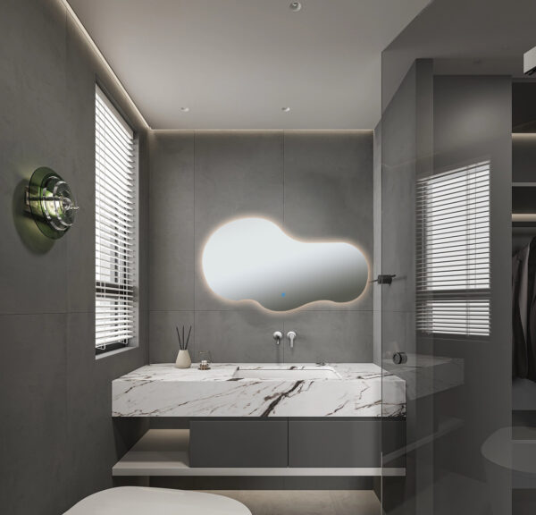 NEBULA - 100 CM ( Rimless ) Toilette/Badezimmer Spiegel mit Beleuchtung - Bild 3