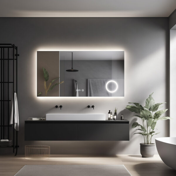 PRIMAR Vierkant 120x80 (RANDLOOS) Badkamerspiegel met verlichting - Afbeelding 3